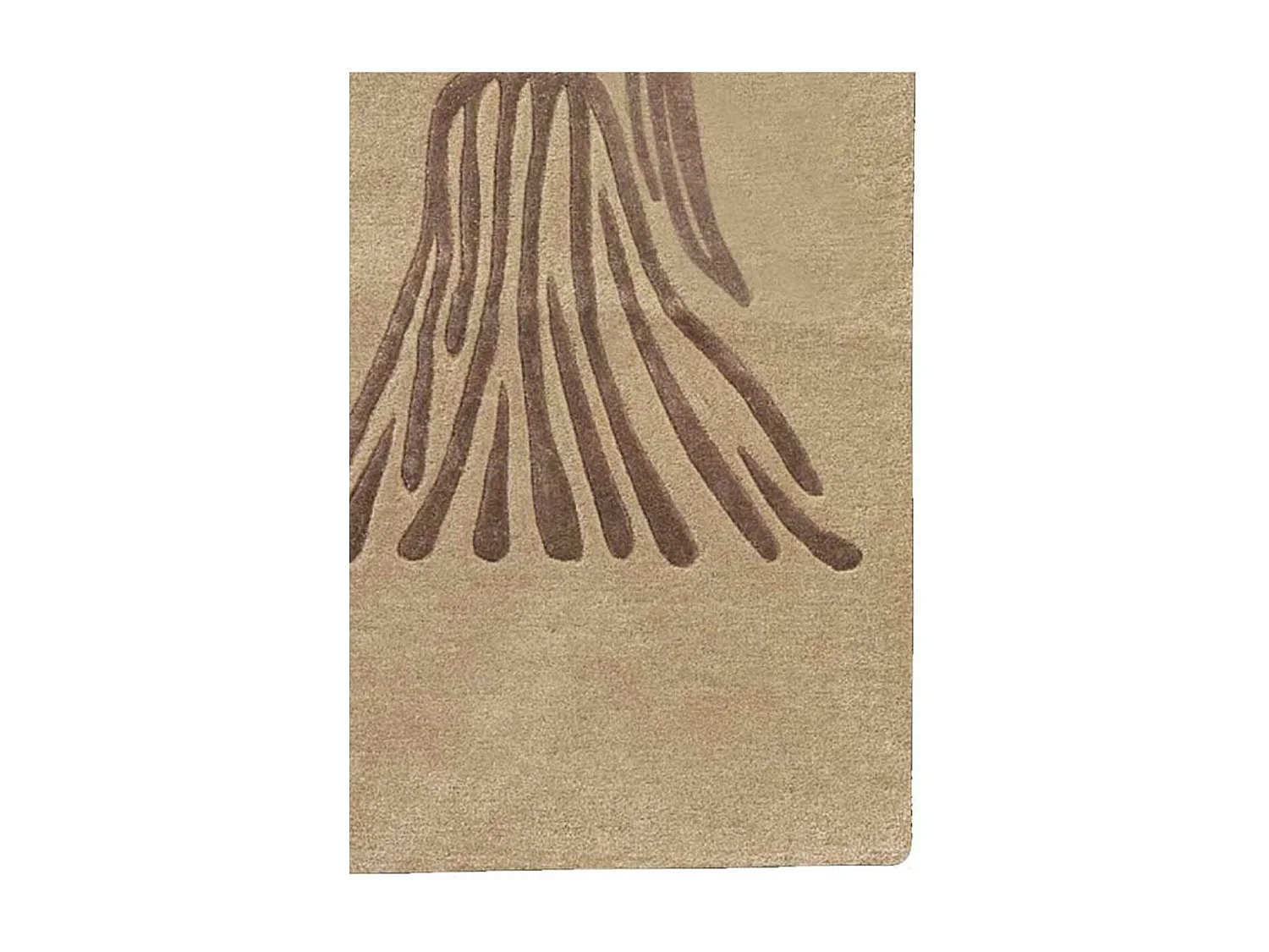 tapis entrée 70x130 fait main en laine beige rectangle motif géométrique VIRGO