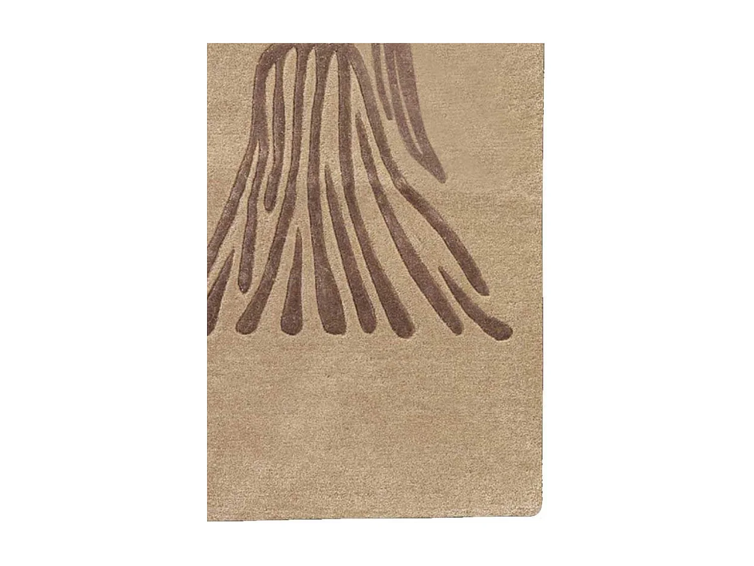 tapis entrée 70x130 fait main en laine beige rectangle motif géométrique VIRGO