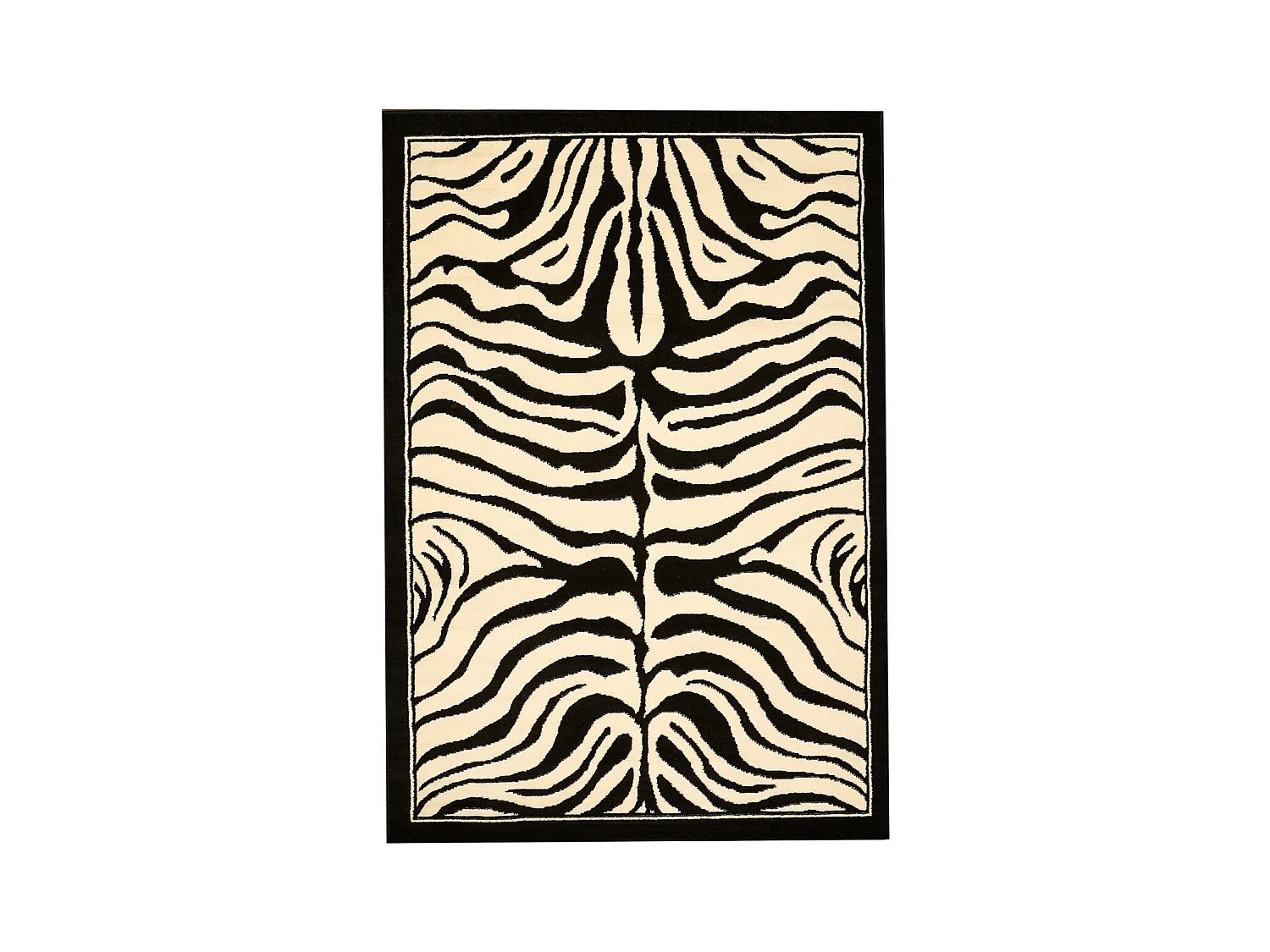 tapis chambre 190x280 tissé noir rectangle motif animaux ZEBRE