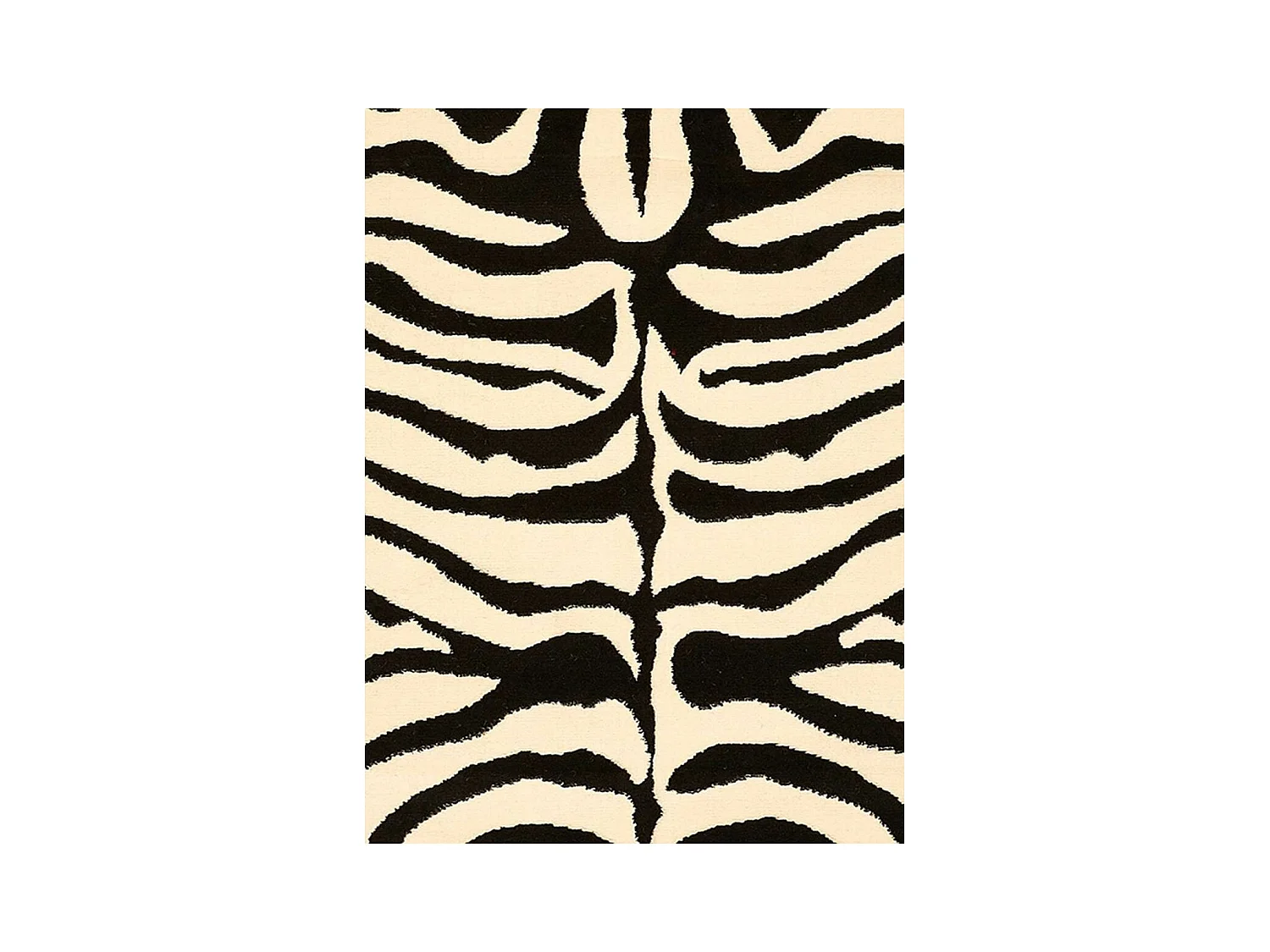 tapis chambre 190x280 tissé noir rectangle motif animaux ZEBRE