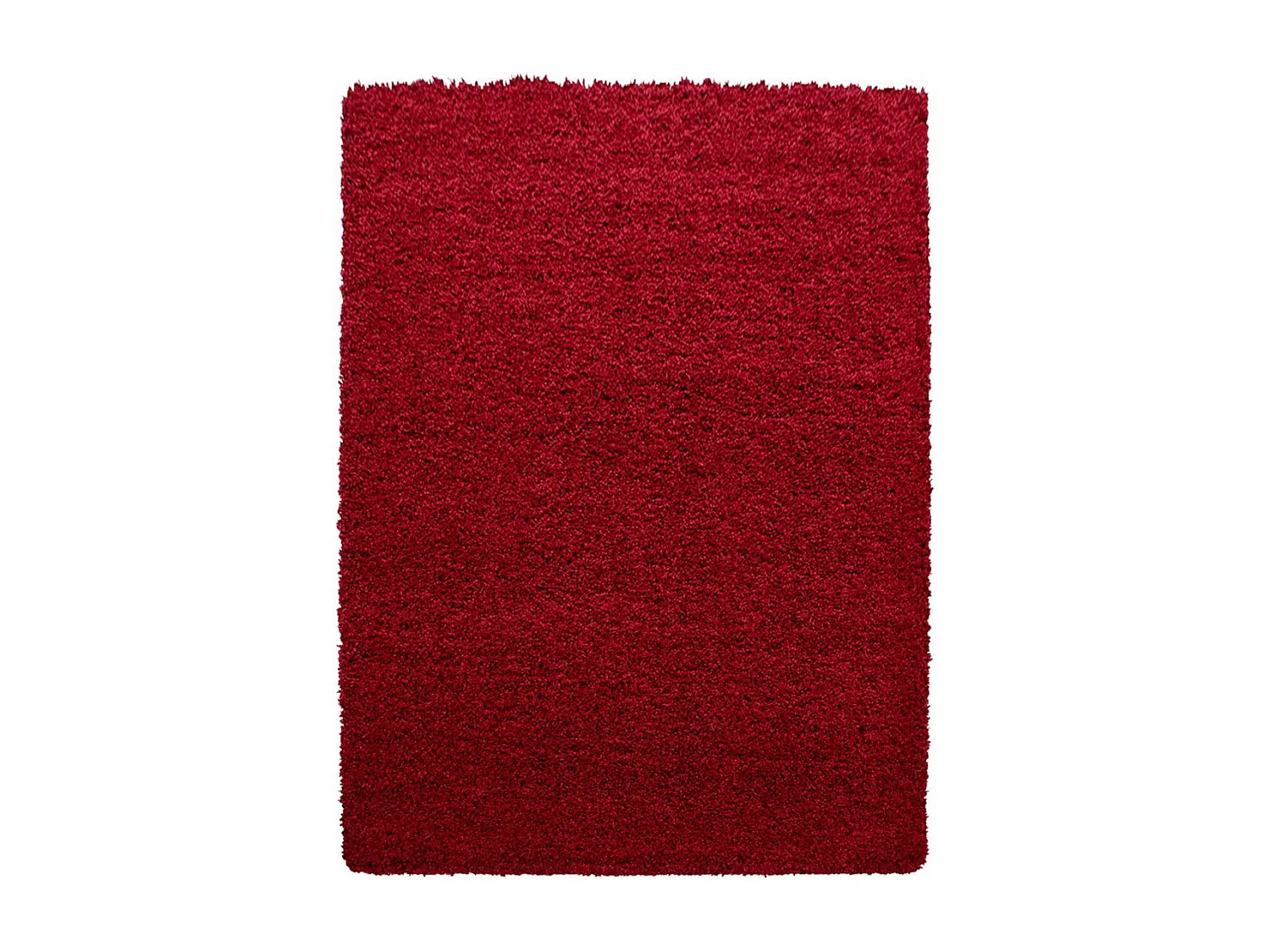 Tapis poils longs shaggy 65x130 rectangle tissé rouge motif uni UNI C