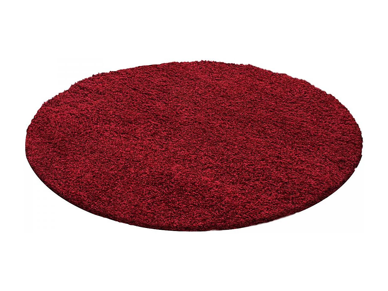 Tapis poils longs shaggy 65x130 rectangle tissé rouge motif uni UNI C