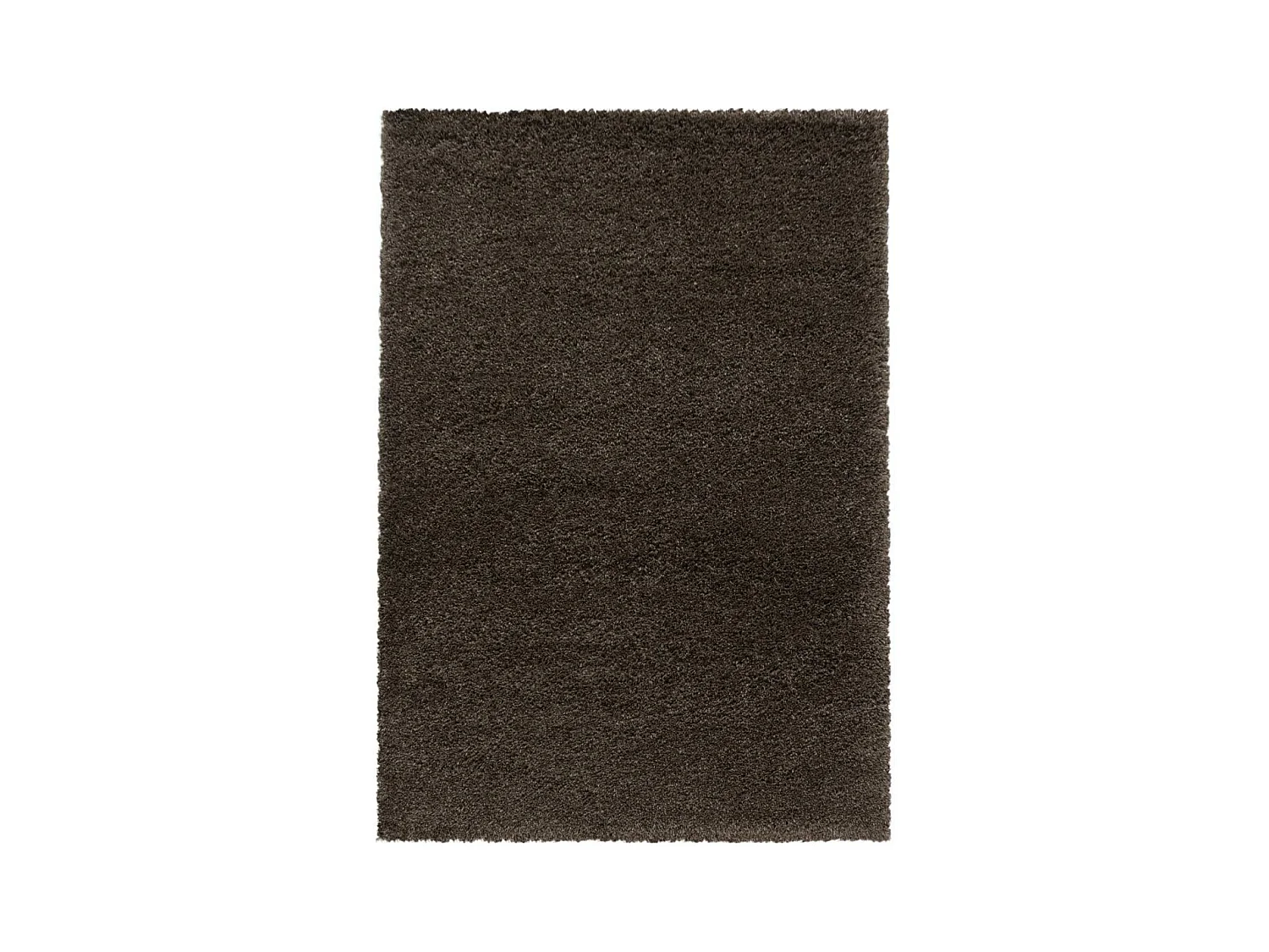 Tapis longs poils shaggy 140x200 rectangle tissé marron motif uni UNI B
