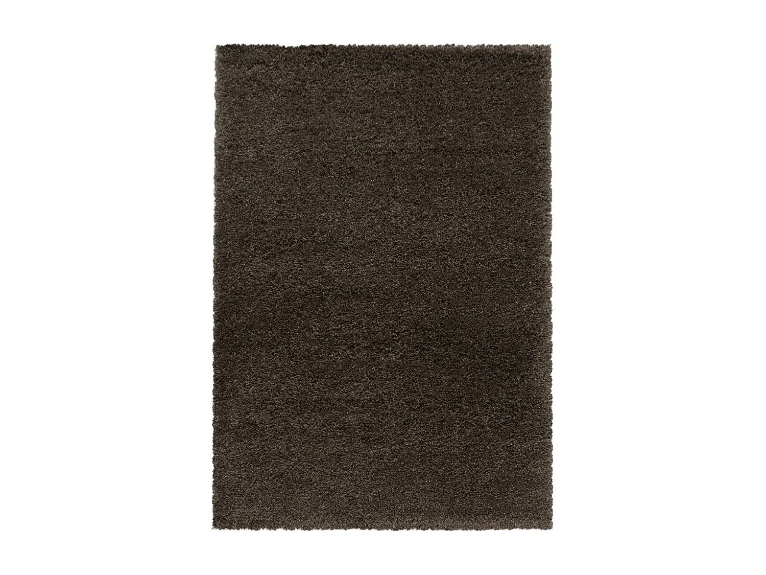 Tapis longs poils shaggy 140x200 rectangle tissé marron motif uni UNI B