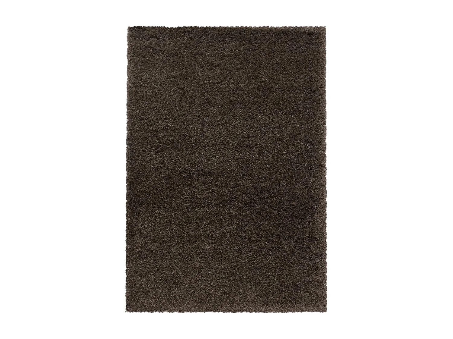 Tapis longs poils shaggy 140x200 rectangle tissé marron motif uni UNI B