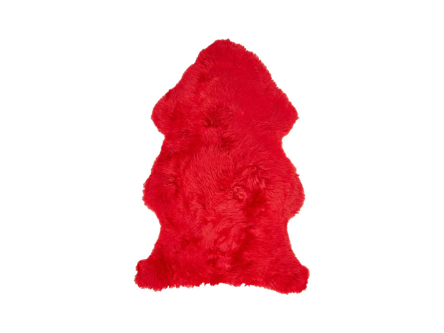 Tapis peau de mouton longs poils shaggy 60x95 en laine rouge SHEPHERD