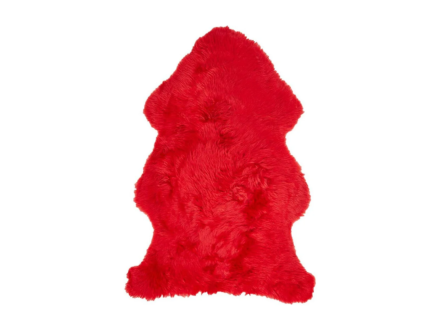 Tapis peau de mouton longs poils shaggy 60x95 en laine rouge SHEPHERD