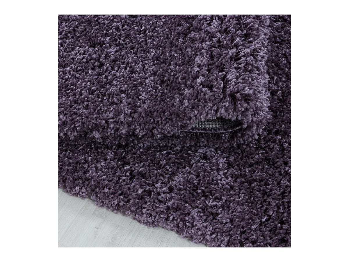 Tapis poils longs shaggy 140x200 rectangle tissé violet motif uni UNI I
