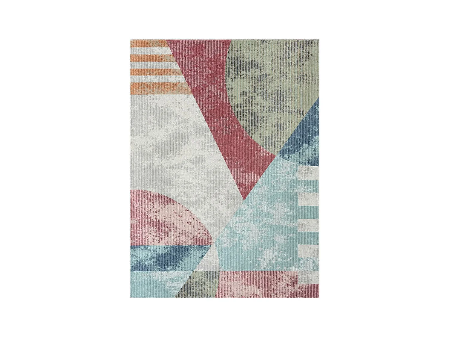 Tapis extérieur 120x160 tissé kilim bleu et orange SOYEUX D