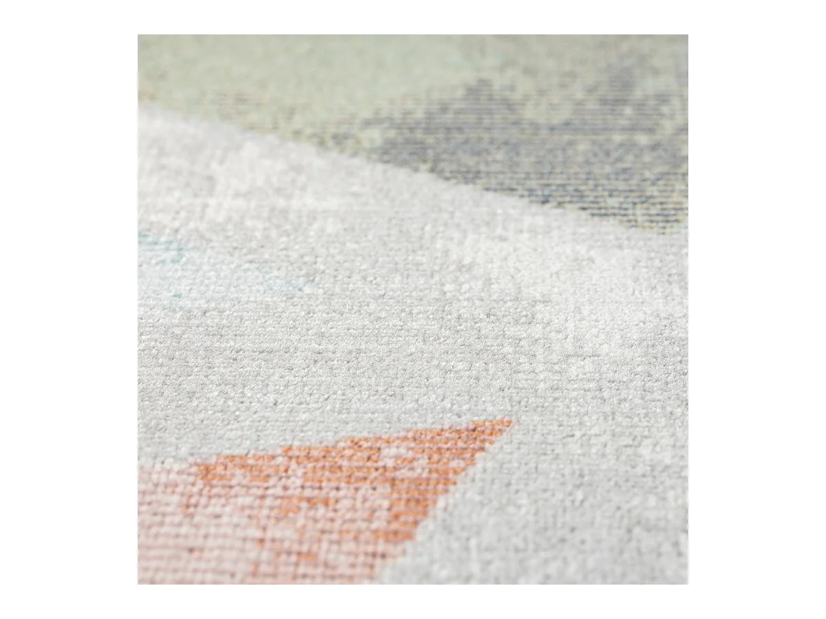 Tapis extérieur 120x160 tissé kilim bleu et orange SOYEUX D