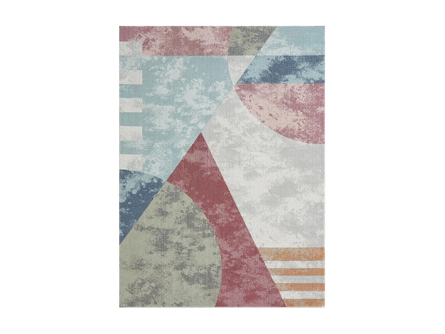 Tapis extérieur 120x160 tissé kilim bleu et orange SOYEUX D