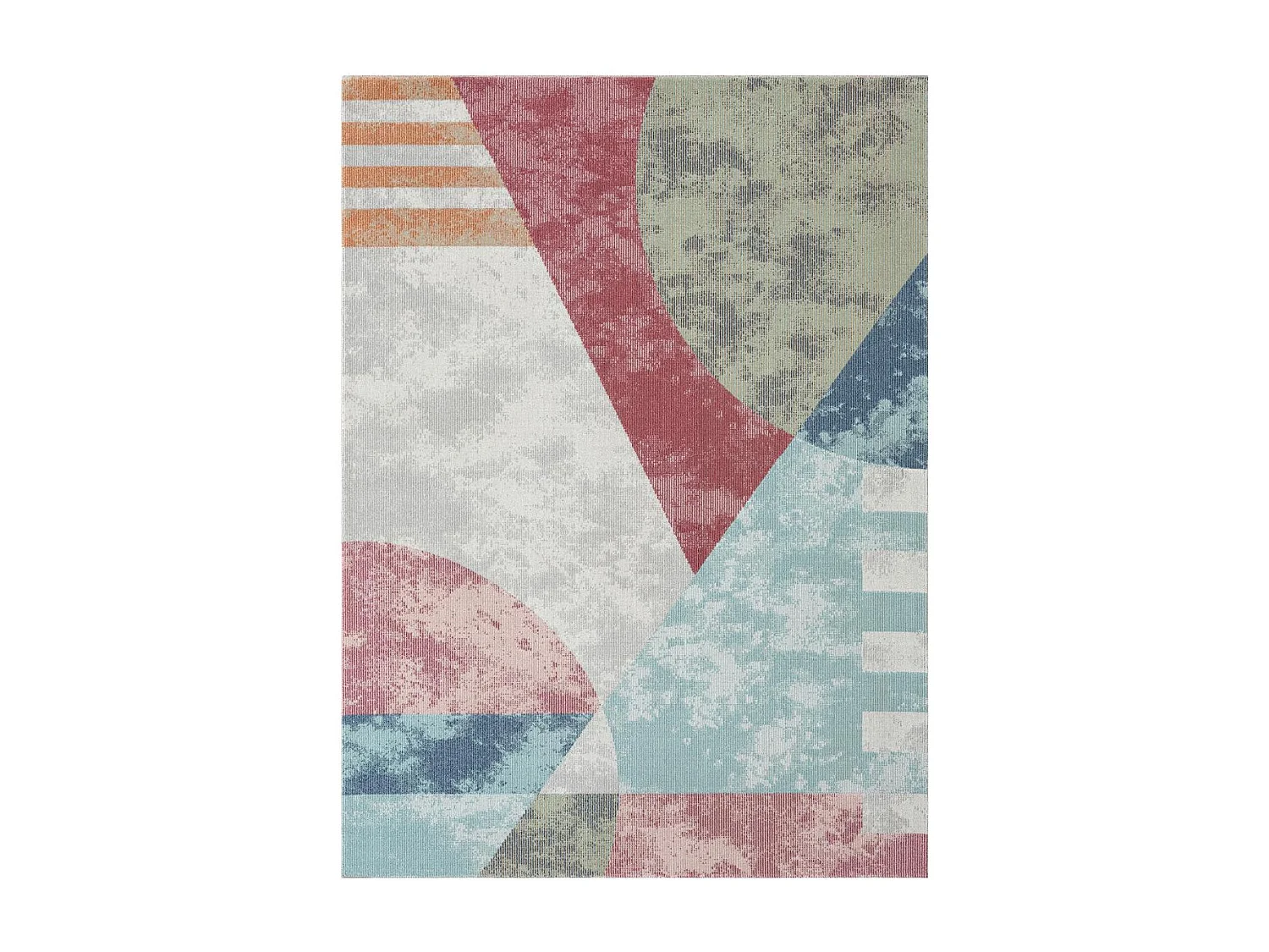 Tapis extérieur 120x160 tissé kilim bleu et orange SOYEUX D