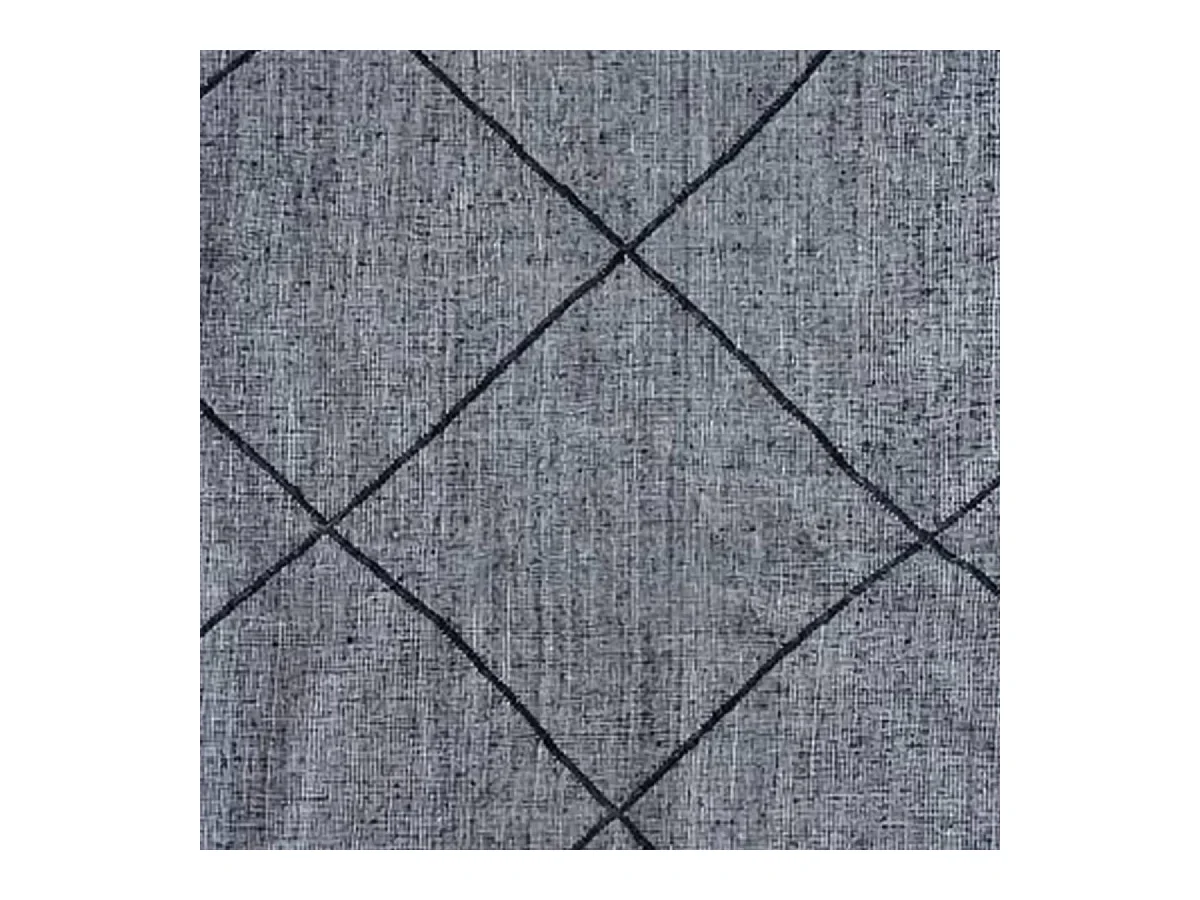 Authentique tapis berbère 195x285 fait main en coton gris et noir ORJANE