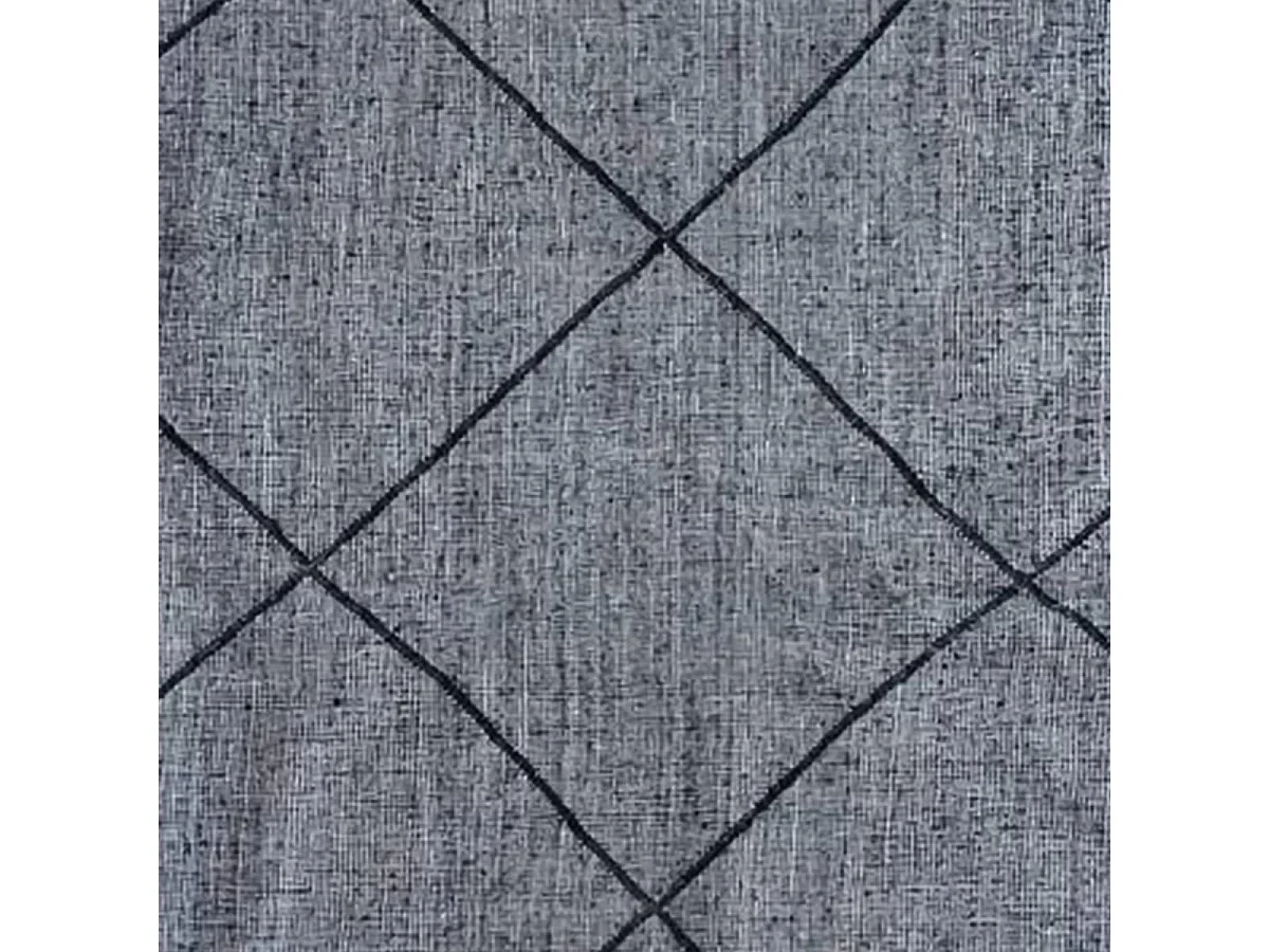 Authentique tapis berbère 195x285 fait main en coton gris et noir ORJANE