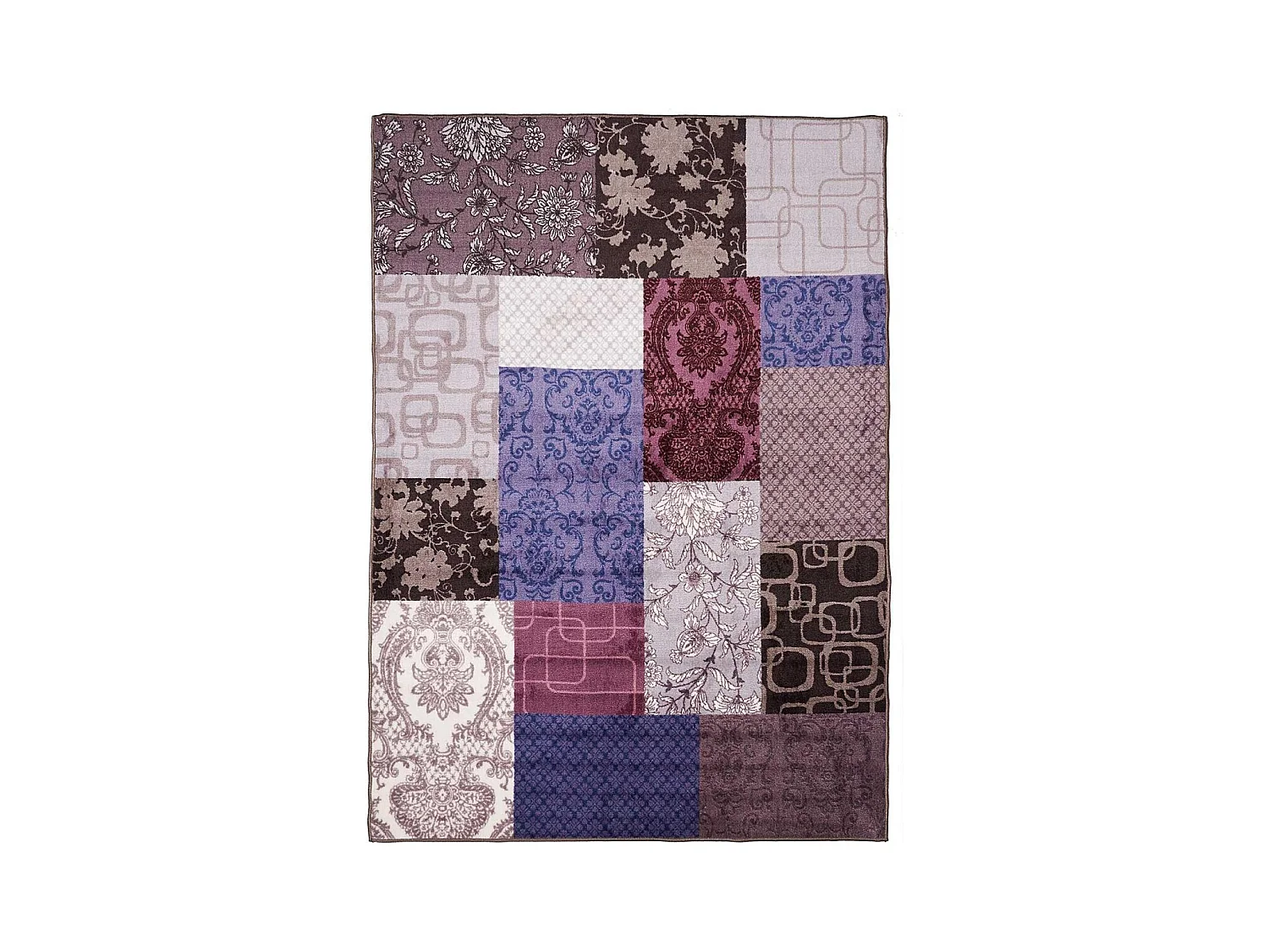 tapis chambre 57x110 tissé violet rectangle ISPARTA PATCHWORK