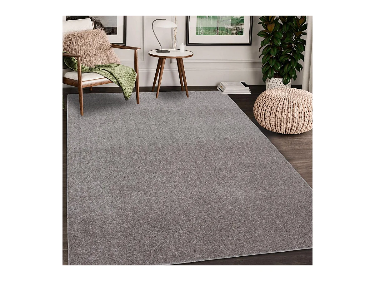 tapis chambre 140x200 tissé beige rectangle motif uni SOULA