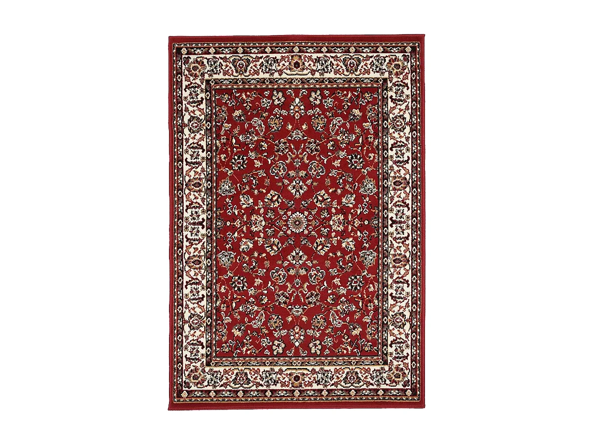 Tapis oriental 235x320 rectangle rouge tissé motif ancestral LYN1 NOMED