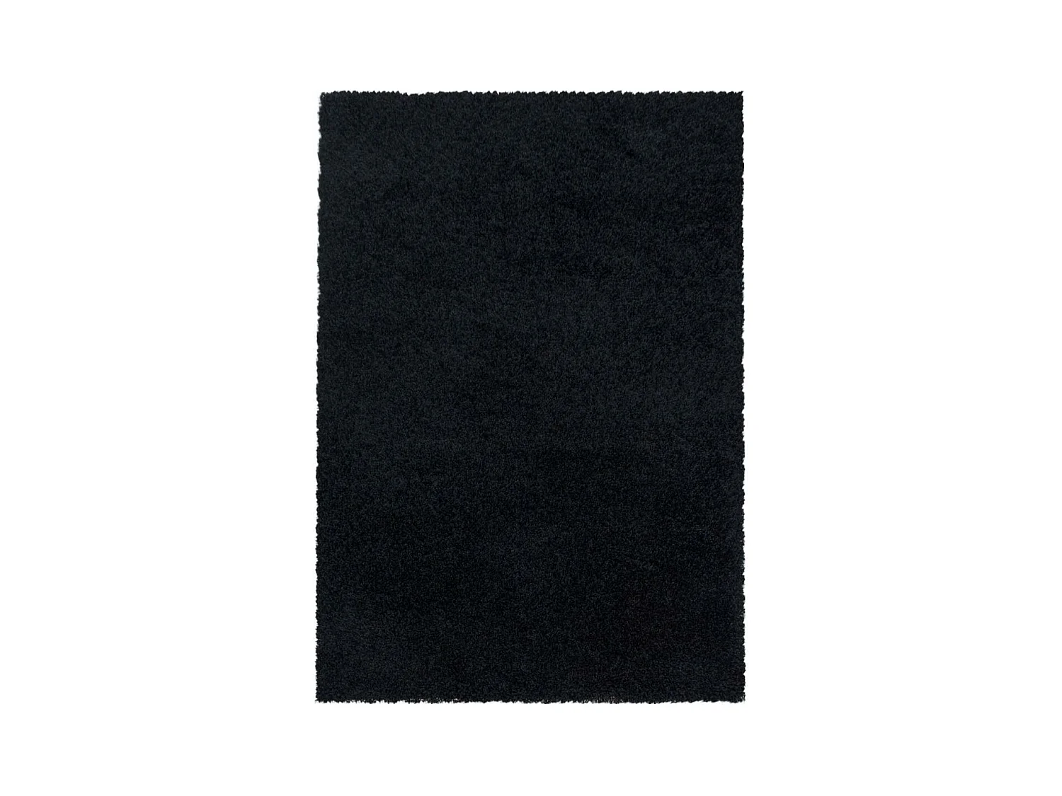 Tapis poils longs shaggy Ø160cm rond tissé noir motif uni UNI I