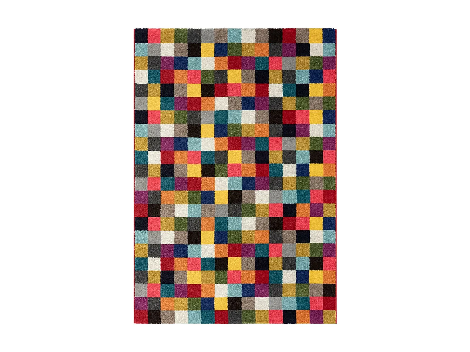 tapis chambre 120x160 tissé multicolore rectangle motif géométrique LYN6 DATRI