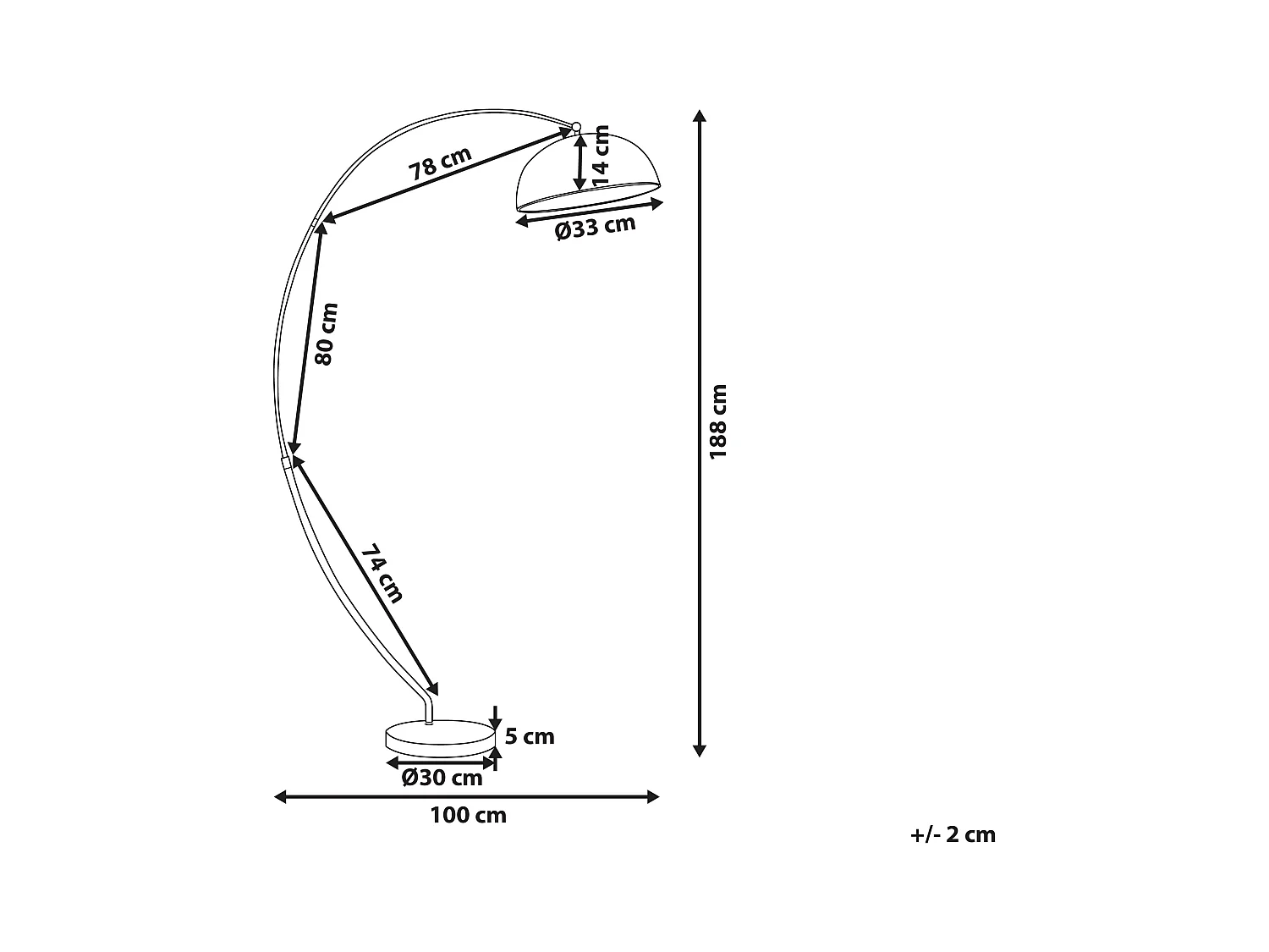 Candeeiro de pé KAMA Metal Dourado