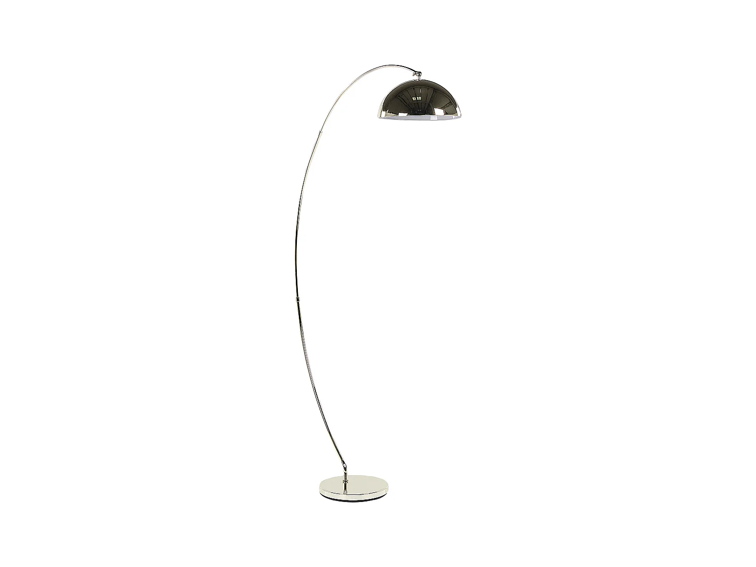 Bogen-Stehlampe Metall gold geschwungen mit rundem Schirm 188 cm Modern Kama
