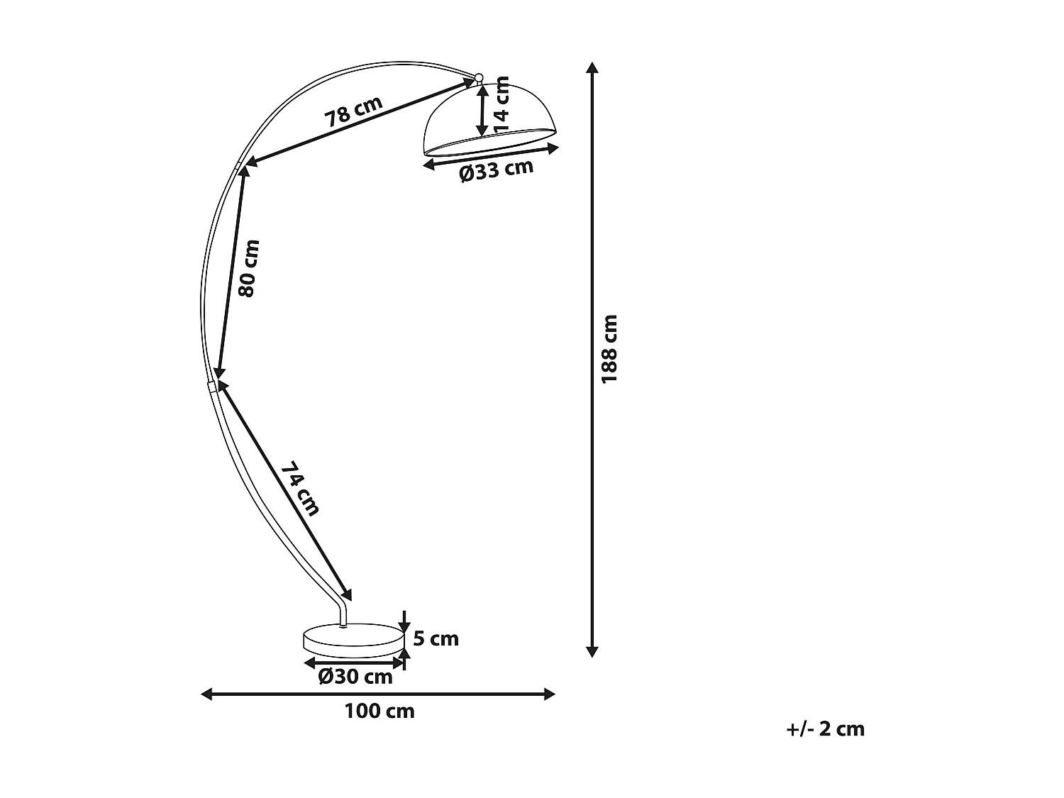 Lampadaire KAMA Métal Doré