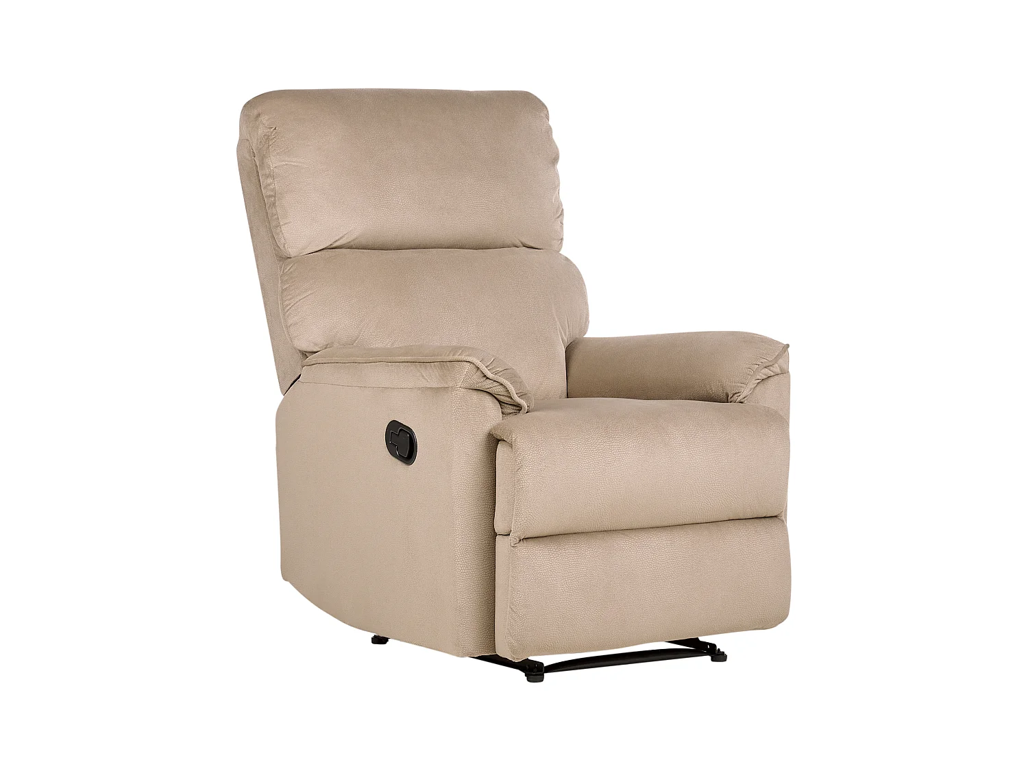 Fauteuil inclinable EVERTON Repose-pieds inclus Tissu Marron clair