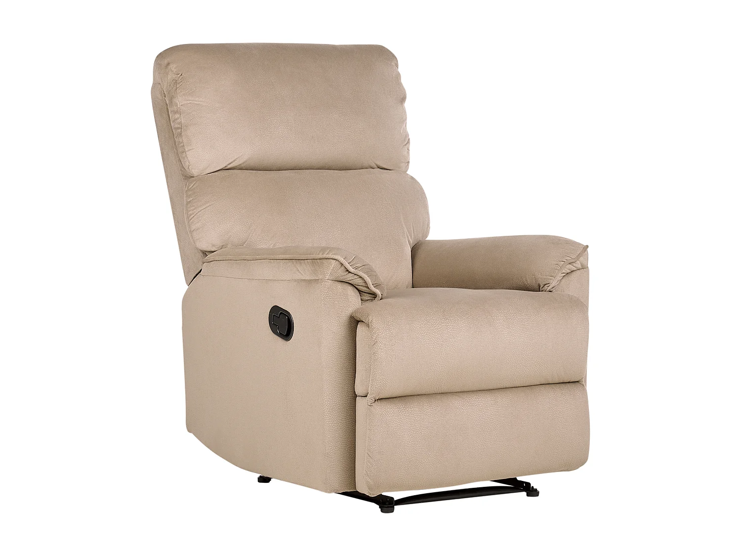 Fauteuil inclinable EVERTON Repose-pieds inclus Tissu Marron clair