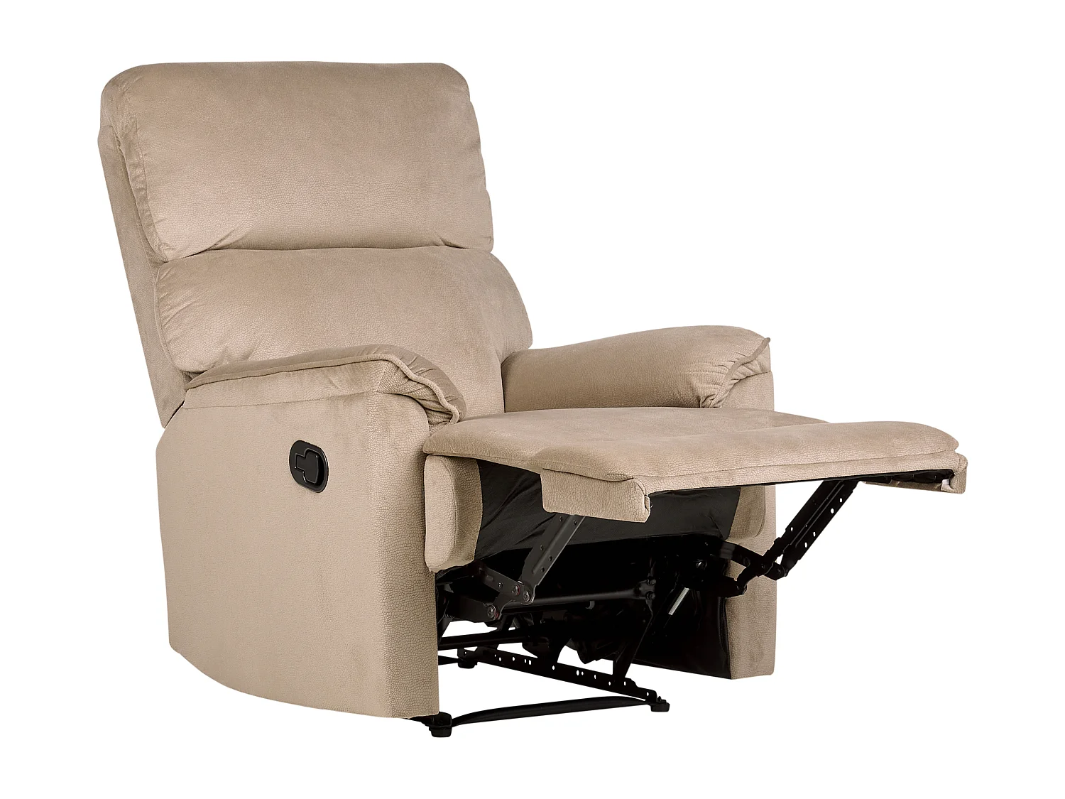 Fauteuil inclinable EVERTON Repose-pieds inclus Tissu Marron clair