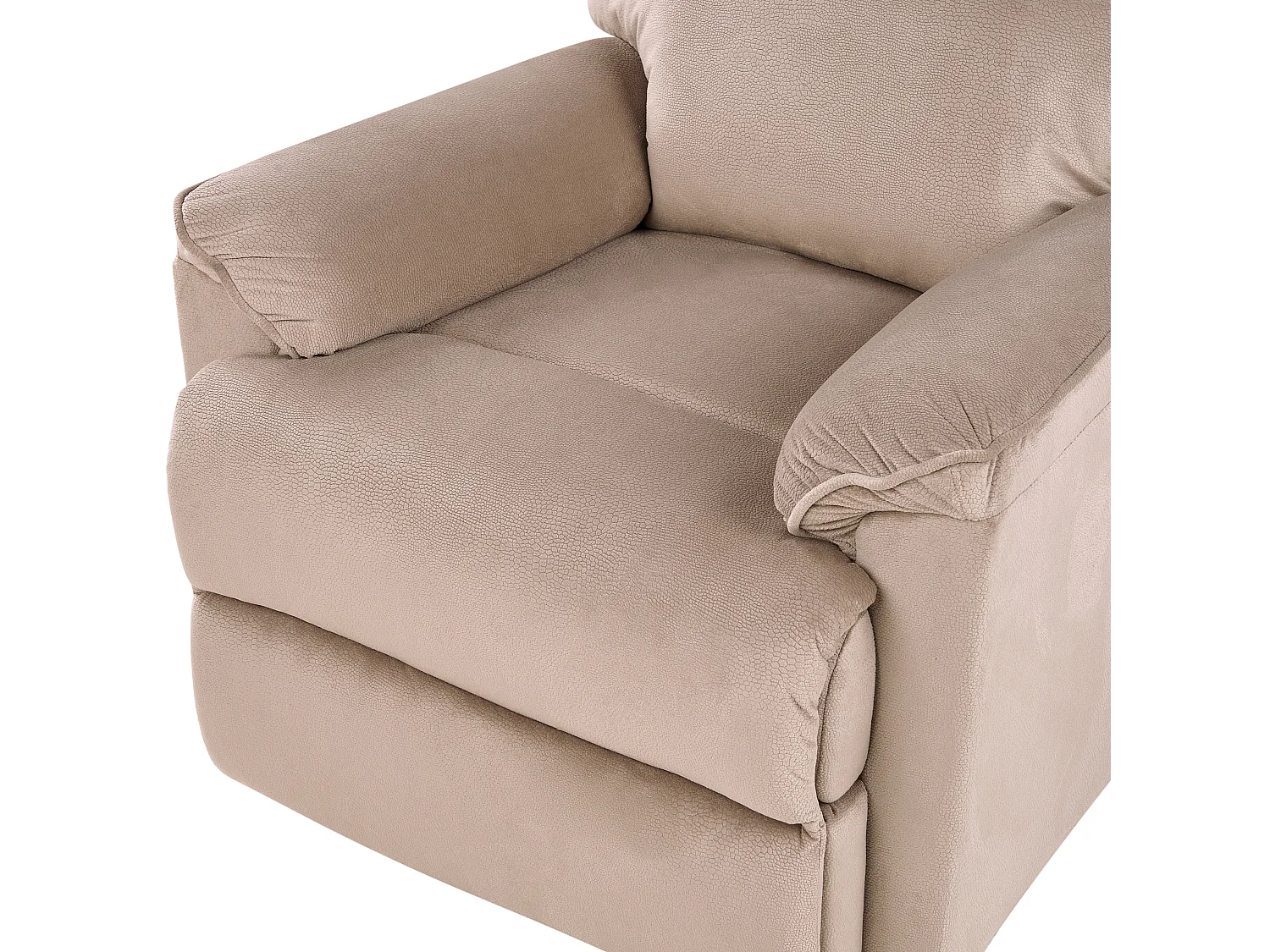 Fauteuil inclinable EVERTON Repose-pieds inclus Tissu Marron clair