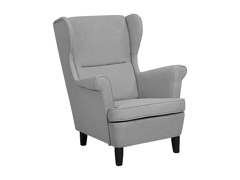 Poltrona Wingback ABSON Tessuto Grigio