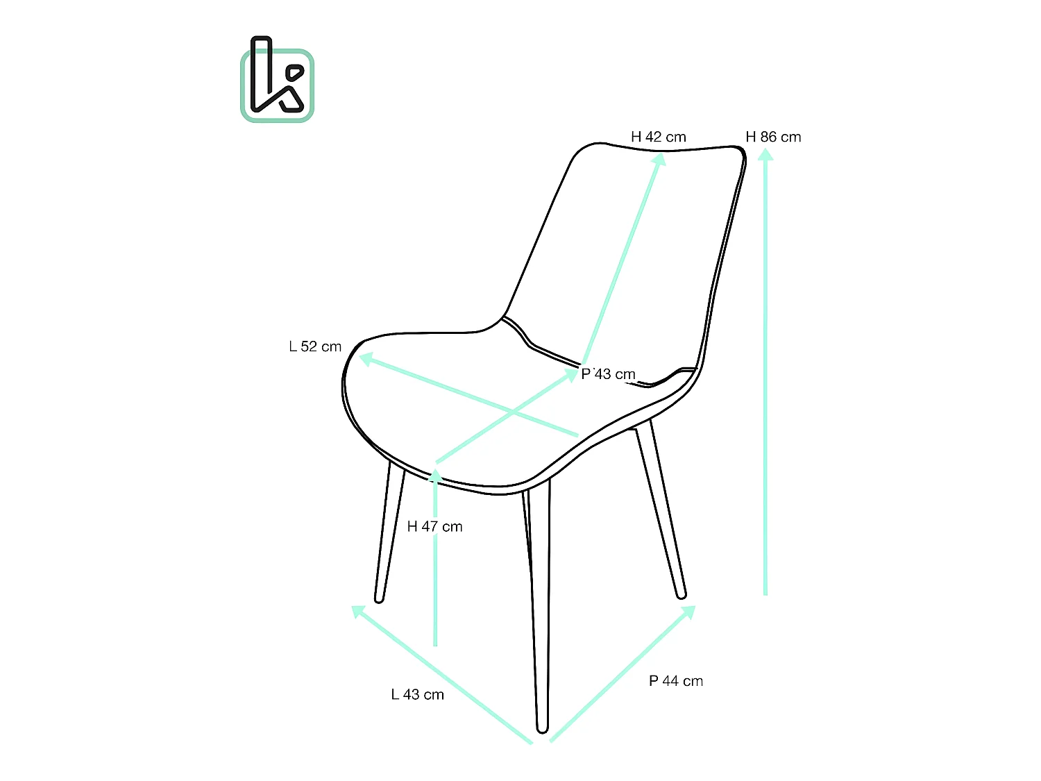 Lot 2 chaises salle à manger velours bleu rembourrédos matelassé pieds métal bois foncé MADI