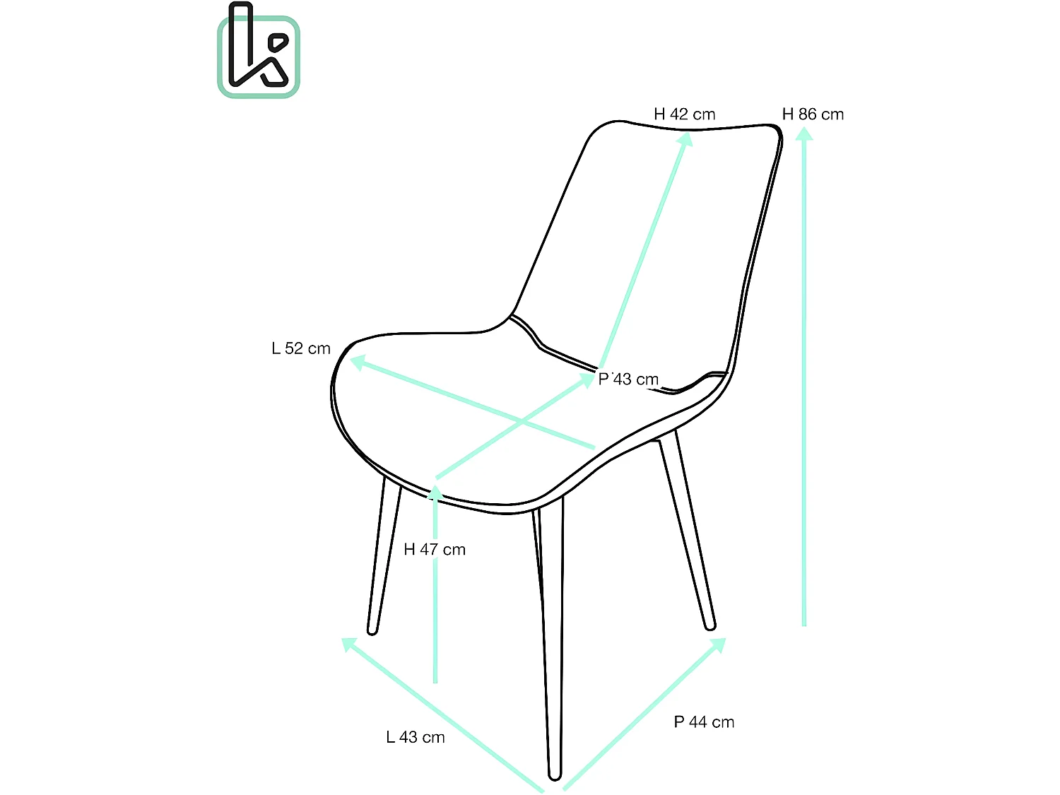 Lot 2 chaises salle à manger velours bleu rembourrédos matelassé pieds métal bois foncé MADI