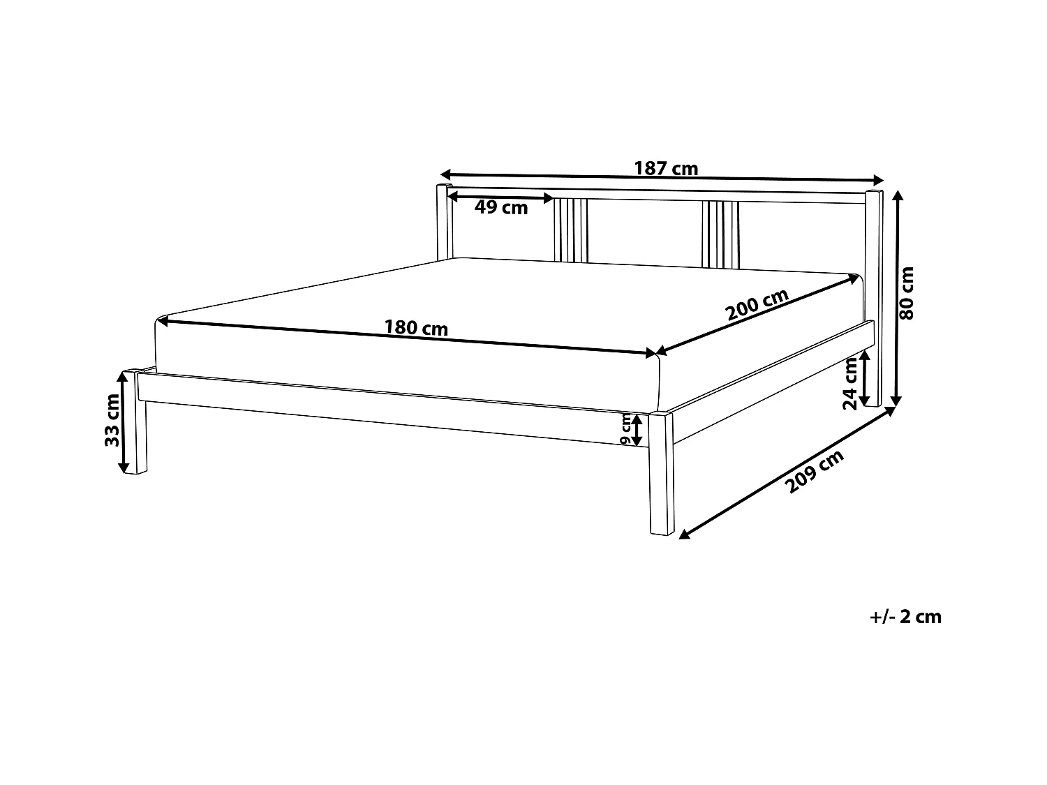 Letto Legno VANNES 180 x 200 cm Bianco