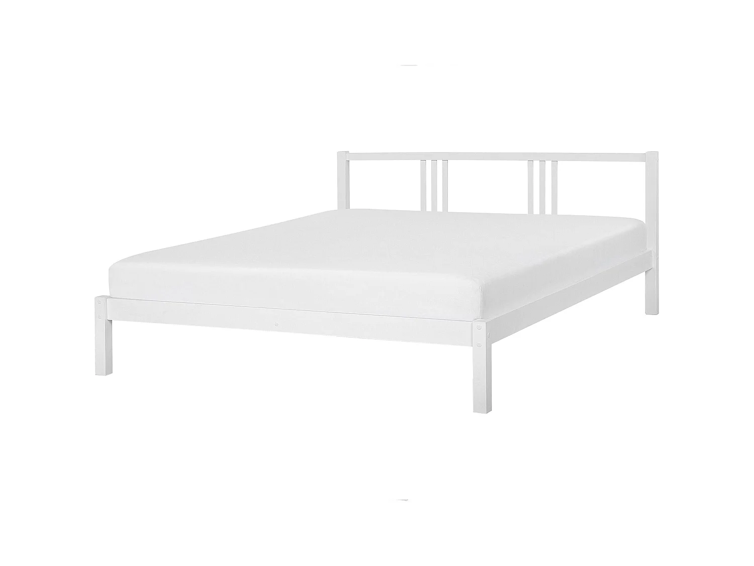 Lit avec sommier Bois de pin VANNES 180 x 200 cm Blanc