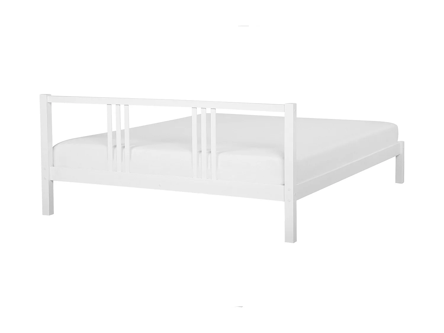 Lit avec sommier Bois de pin VANNES 180 x 200 cm Blanc