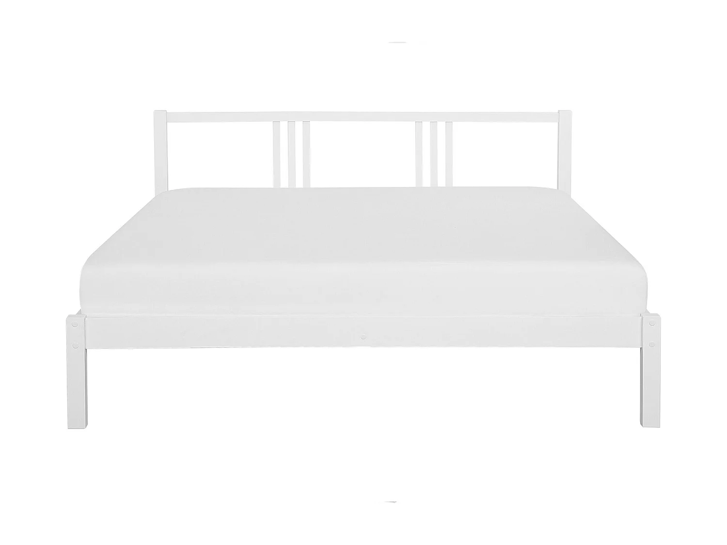Lit avec sommier Bois de pin VANNES 180 x 200 cm Blanc
