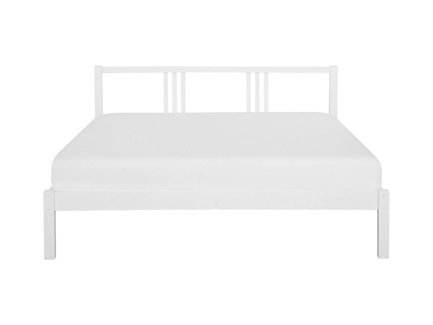 Lit avec sommier Bois de pin VANNES 160 x 200 cm Blanc