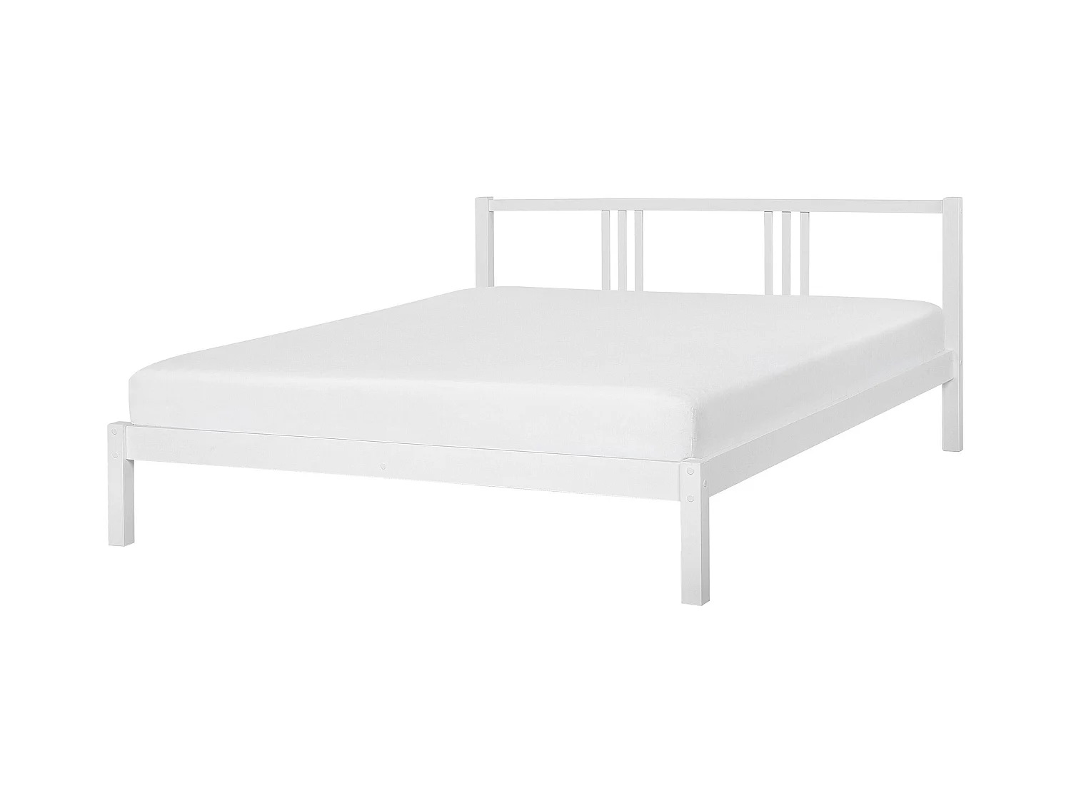 Lit avec sommier Bois de pin VANNES 160 x 200 cm Blanc