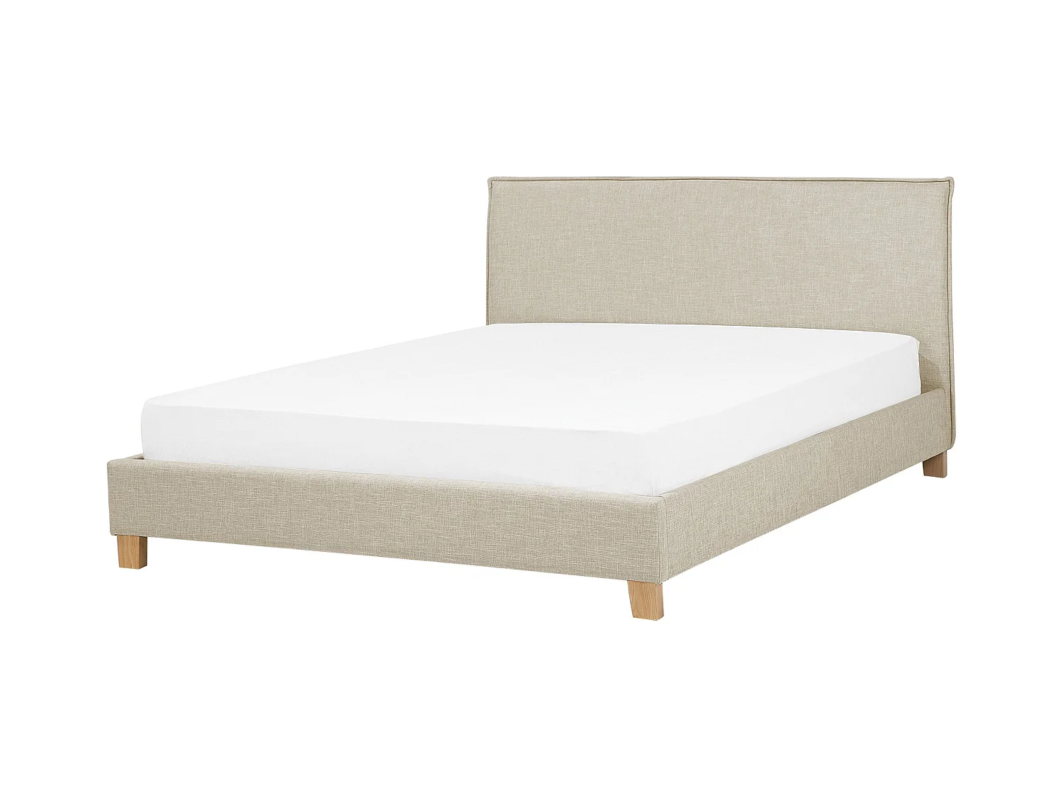 Lit avec sommier Tissu SENNEZ 140 x 200 cm Beige