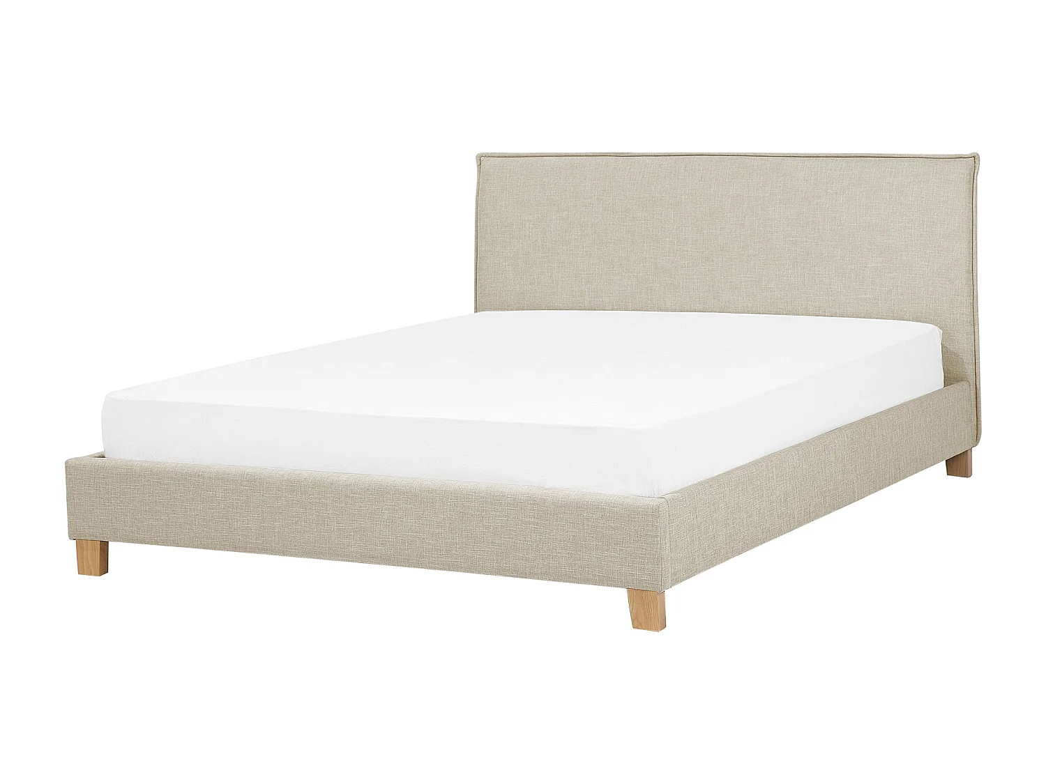 Lit avec sommier Tissu SENNEZ 140 x 200 cm Beige