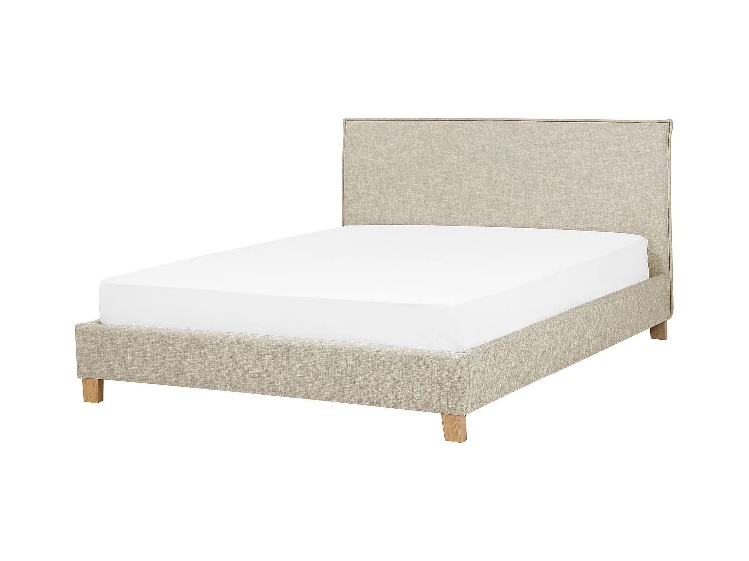 Lit avec sommier Tissu SENNEZ 180 x 200 cm Beige