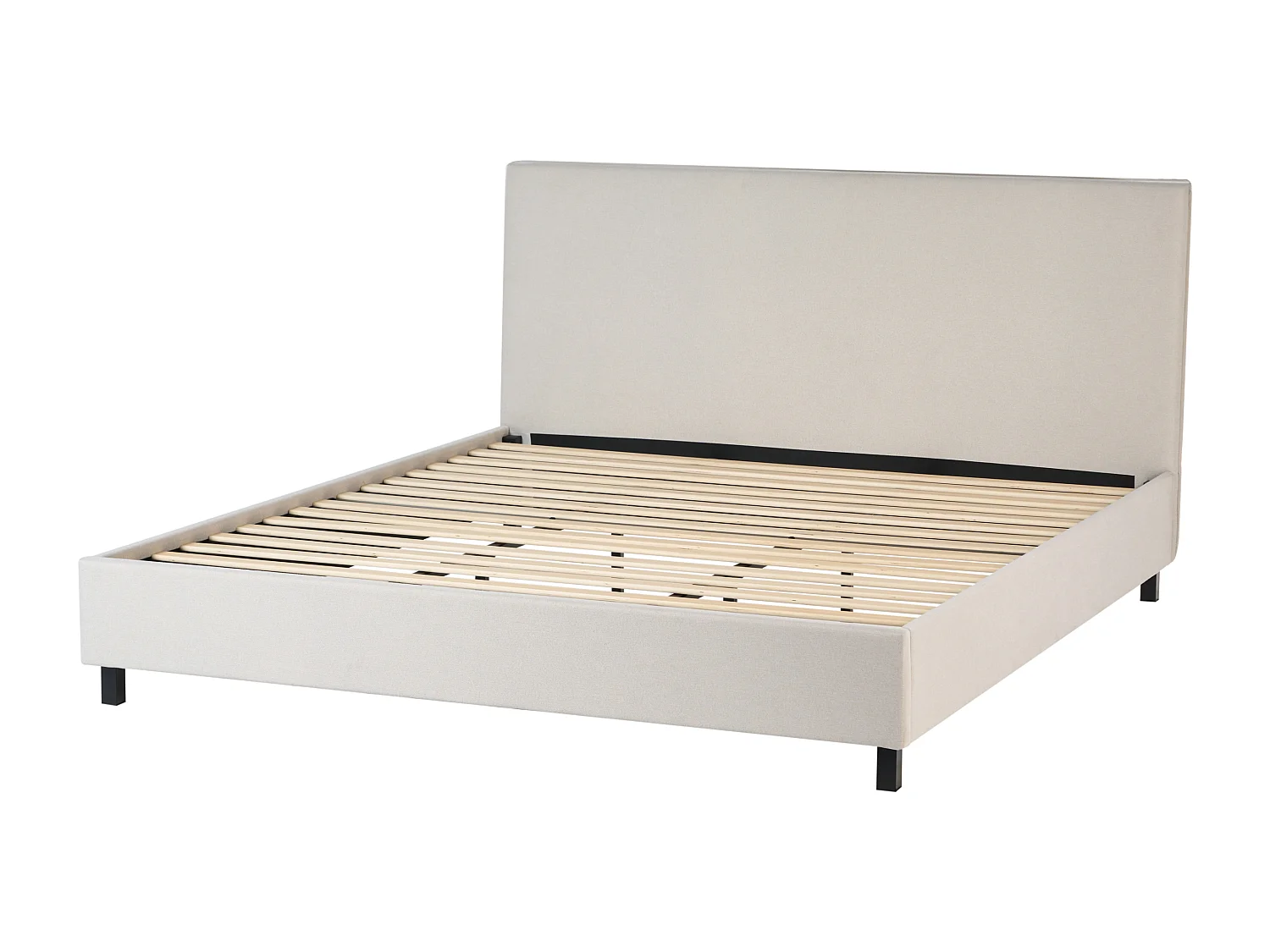 Lit avec sommier Tissu SENNEZ 180 x 200 cm Beige