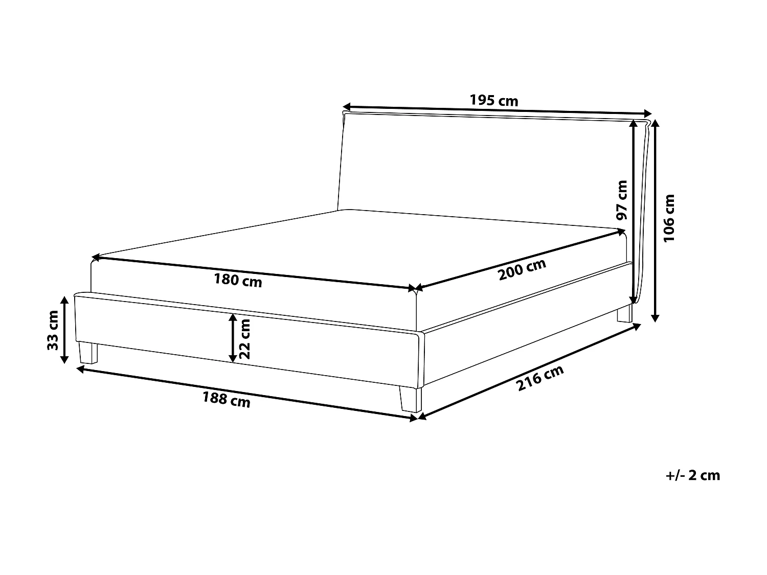 Cama Tela SENNEZ 180 x 200 cm Beige