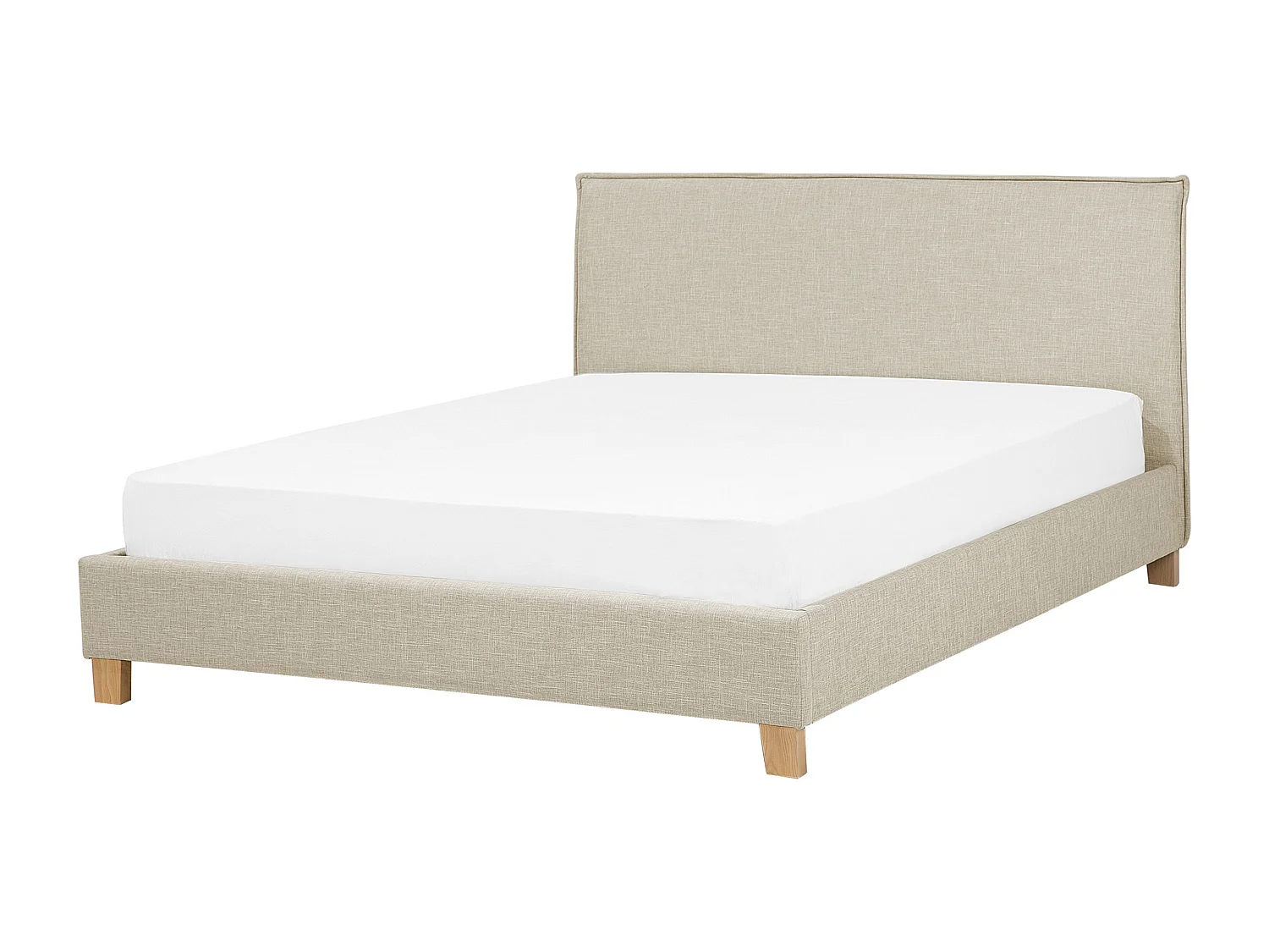 Lit avec sommier Tissu SENNEZ 180 x 200 cm Beige