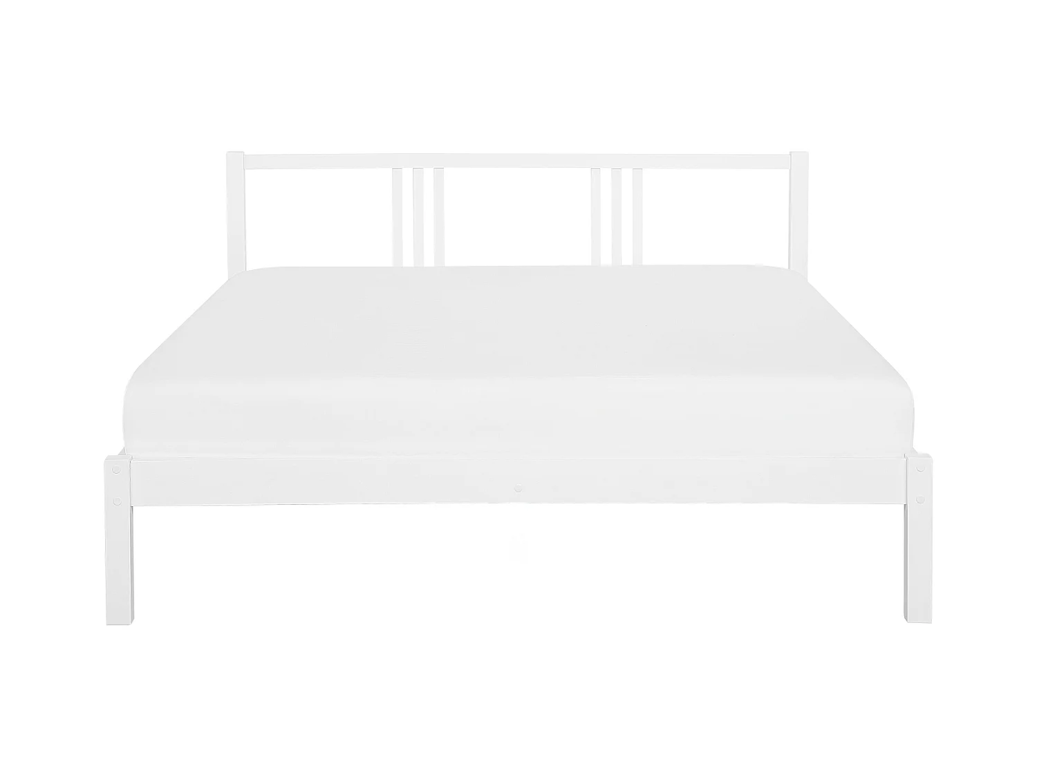 Lit avec sommier Bois de pin VANNES 140 x 200 cm Blanc