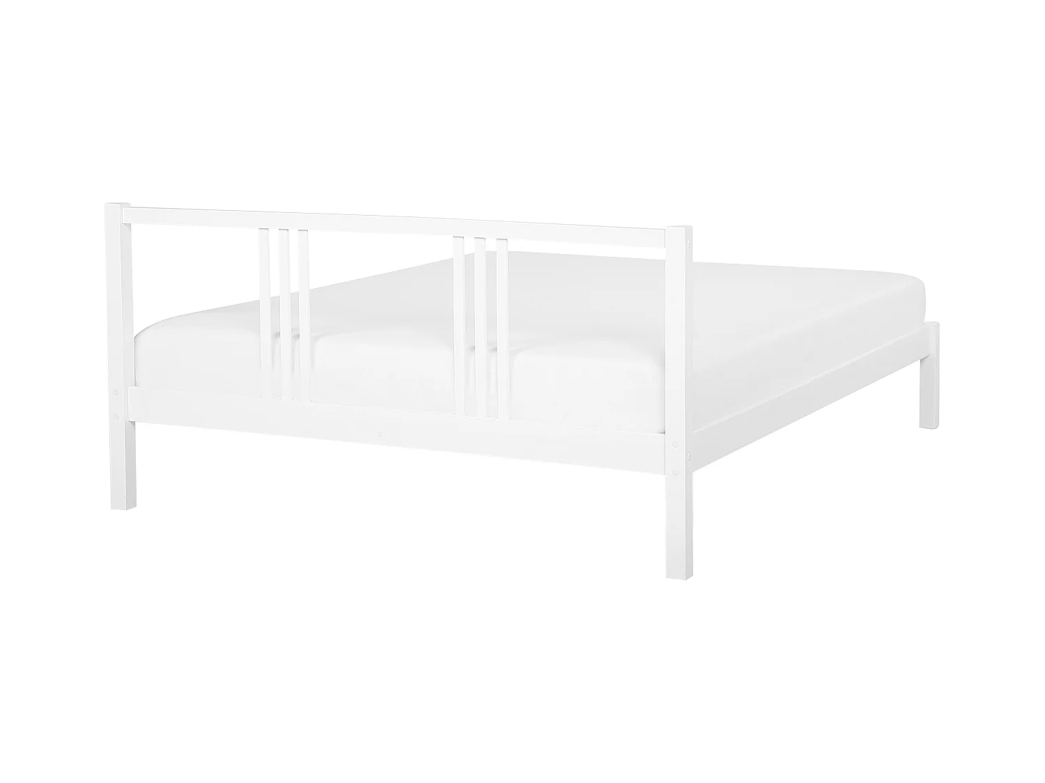 Lit avec sommier Bois de pin VANNES 140 x 200 cm Blanc