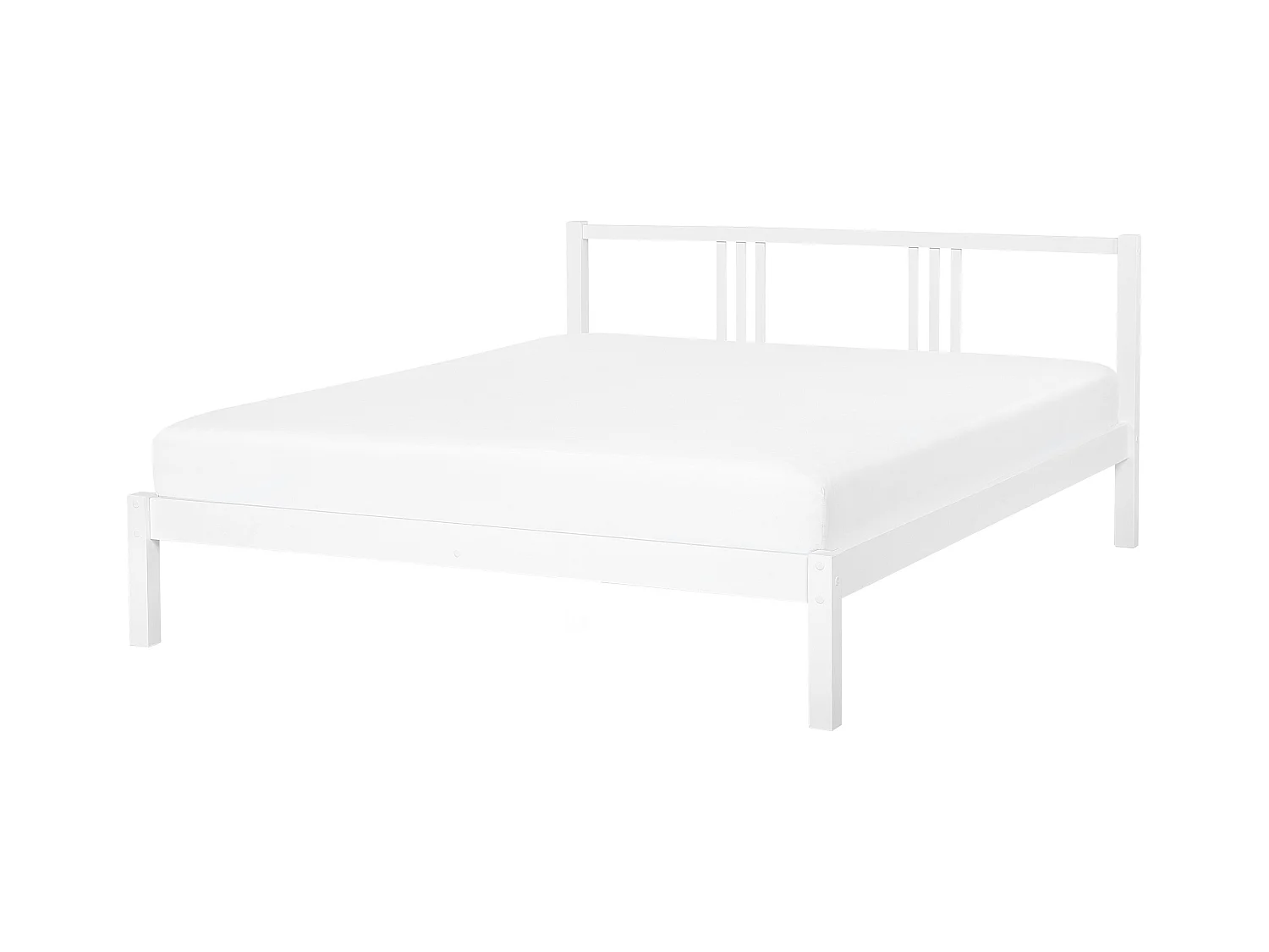 Lit avec sommier Bois de pin VANNES 140 x 200 cm Blanc