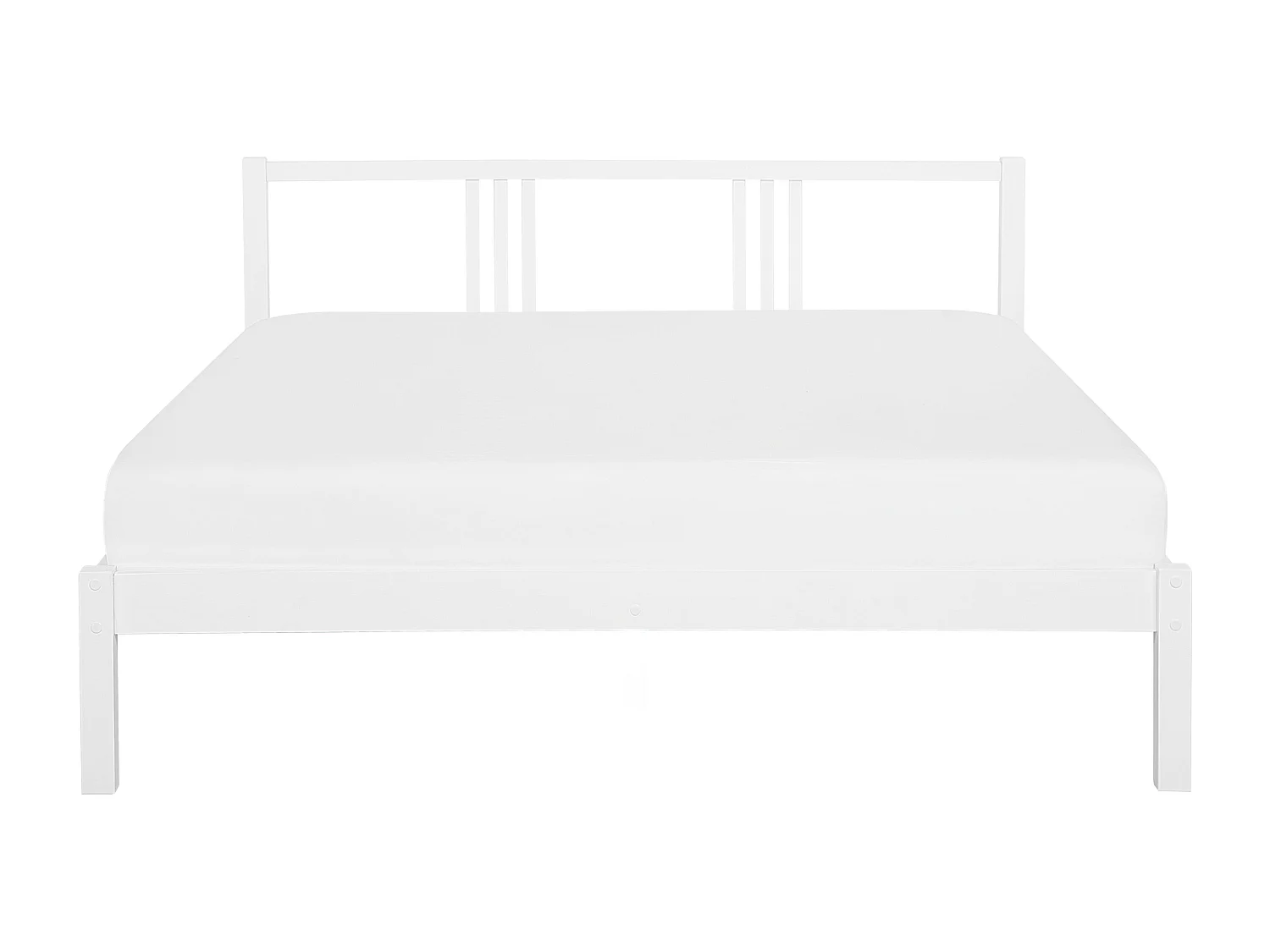 Lit avec sommier Bois de pin VANNES 140 x 200 cm Blanc