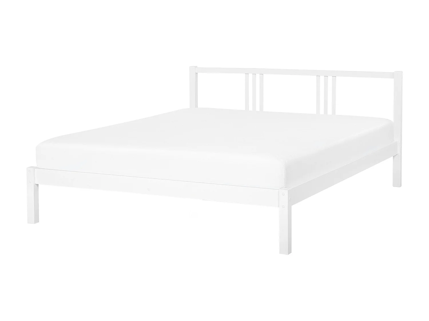 Lit avec sommier Bois de pin VANNES 140 x 200 cm Blanc